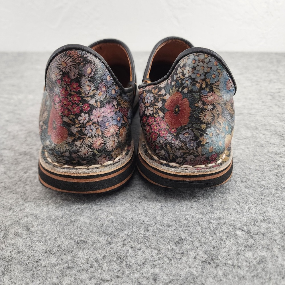 LL Bean Size 8 | Floral Leather Comfort Loafers Slip On Shoes Clogs Garden Shoe - Picture 5 of 7